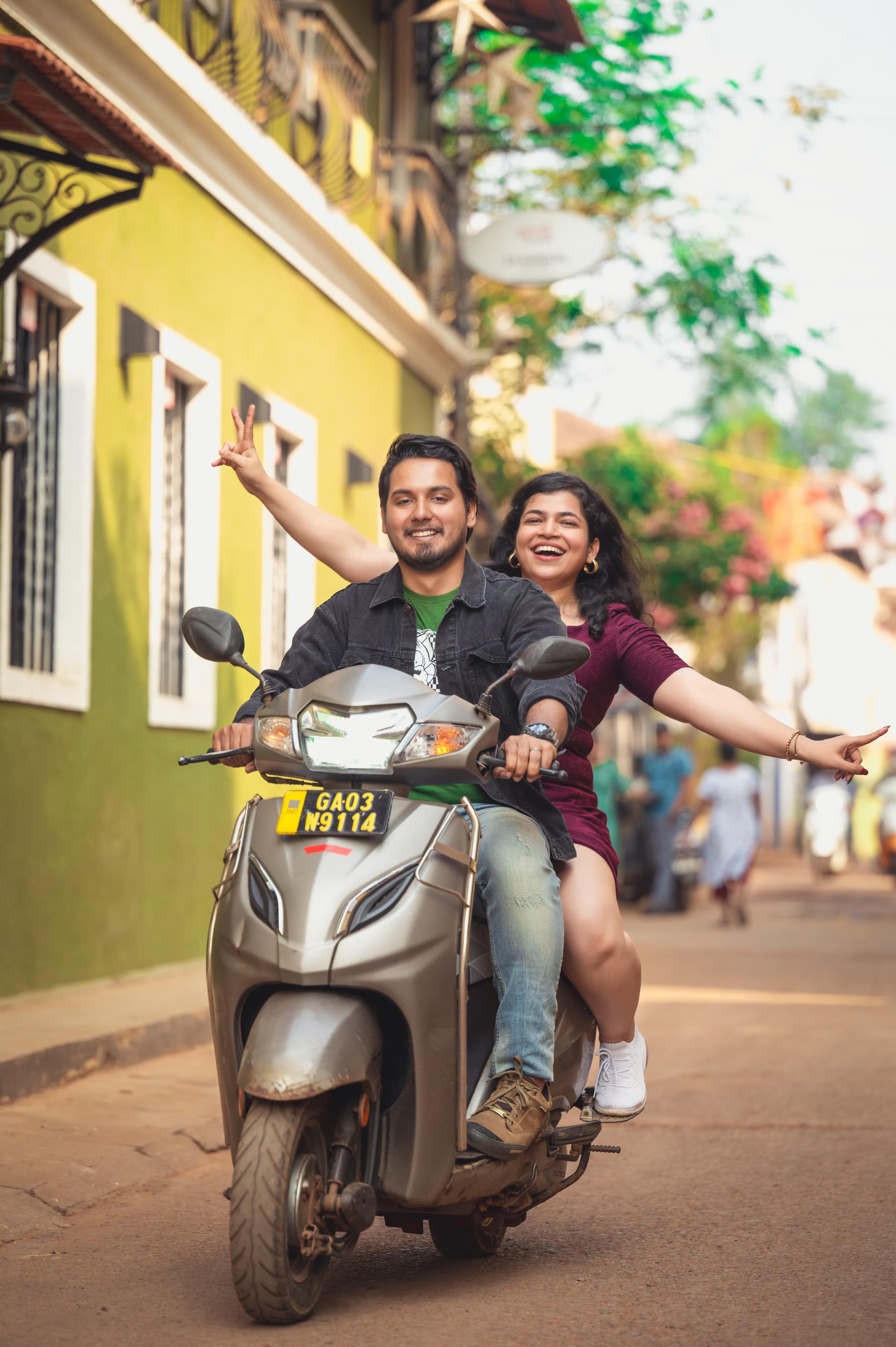 Couple on Scooter Street Shoot