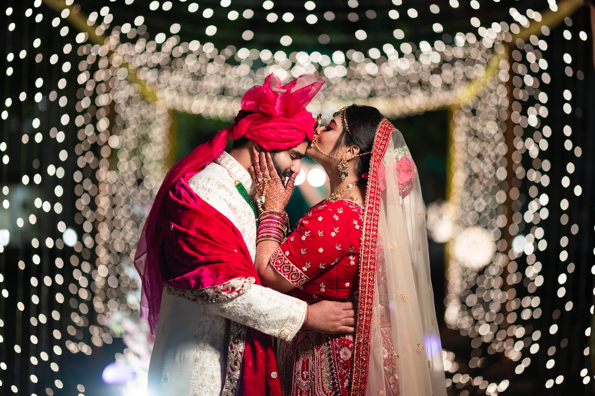 Wedding Ceremony with Bokeh Lights