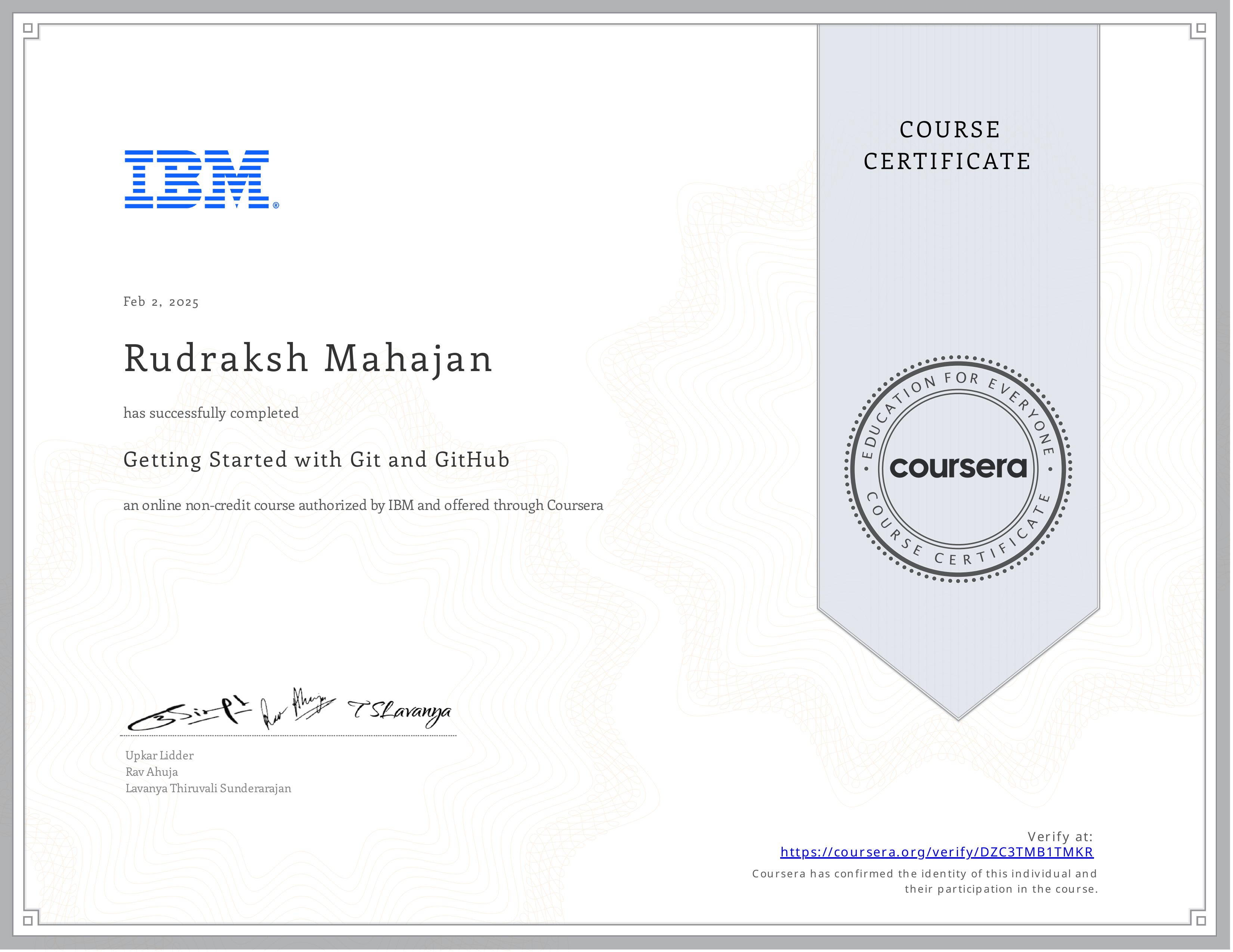 IBM Git-Github Certificate
