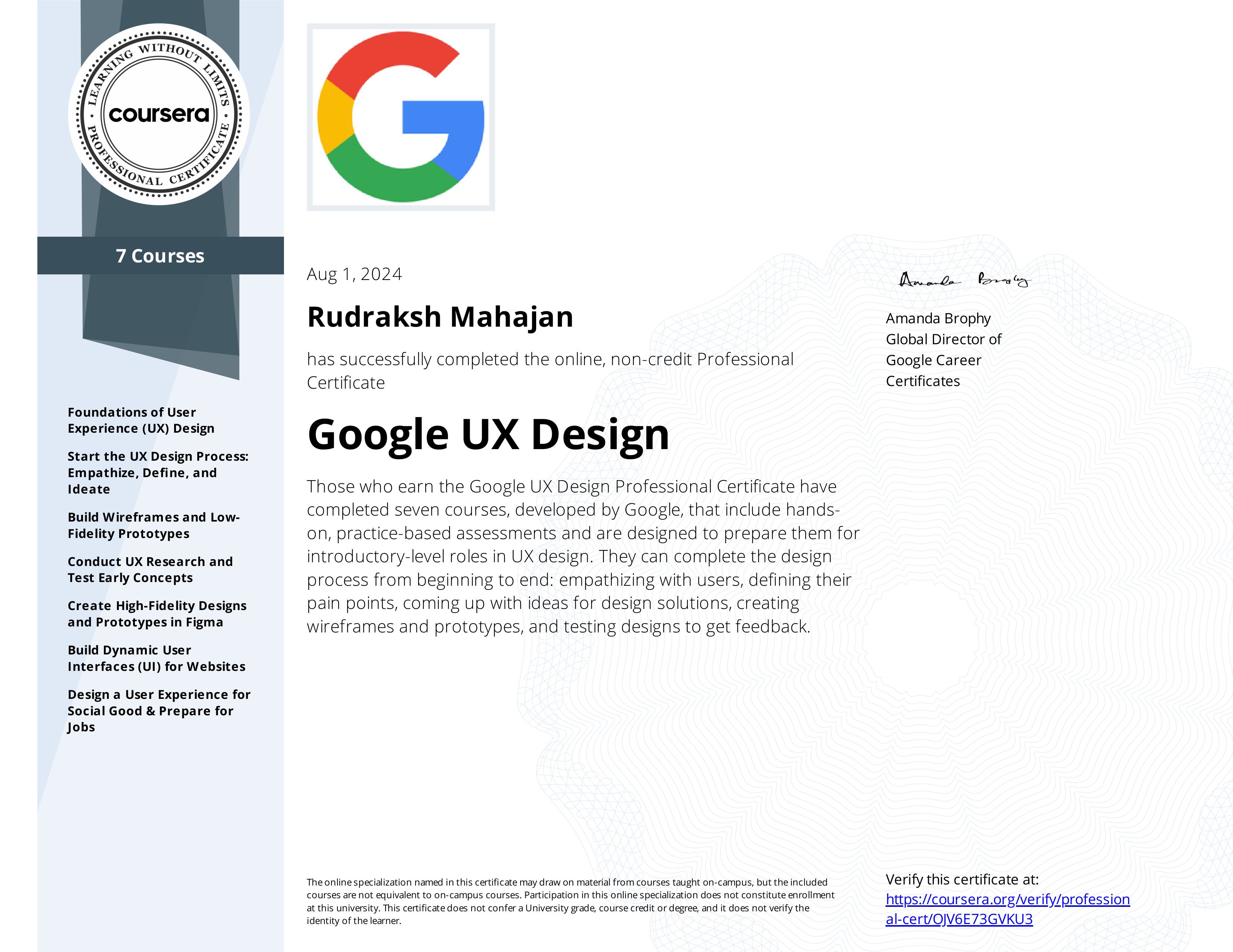 Google UX Certificate