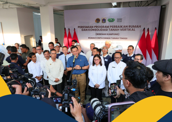 Kurangi Masalah Kekumuhan dan Kepadatan Penduduk, Menteri AHY Resmikan Program Perbaikan Rumah dan Konsolidasi Tanah Vertikal Rumah Susun Cinta Damai di Jakarta Pusat