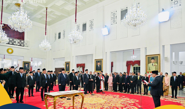 Presiden Prabowo Subianto Lantik Nusron Wahid sebagai Menteri ATR/Kepala BPN di Istana Negara