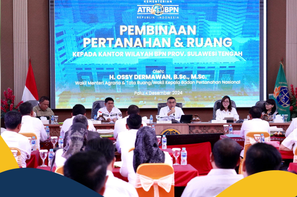 Kunjungi Kanwil BPN Provinsi Sulteng, Wamen ATR/Waka BPN Sampaikan Solusi Percepatan Layanan Pertanahan