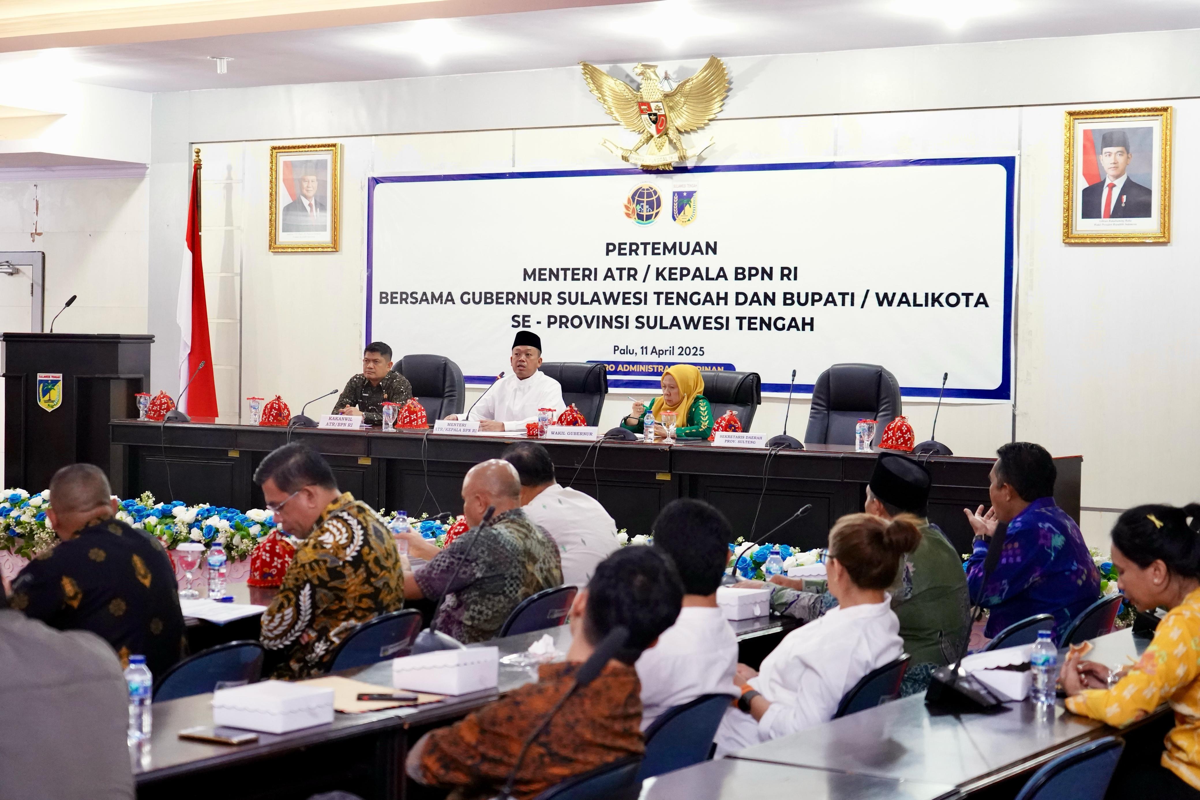 Menteri Nusron Ungkap Ada 1,1 Juta Hektare Tanah di Sulteng yang Bisa Diberdayakan untuk Kepentingan Masyarakat