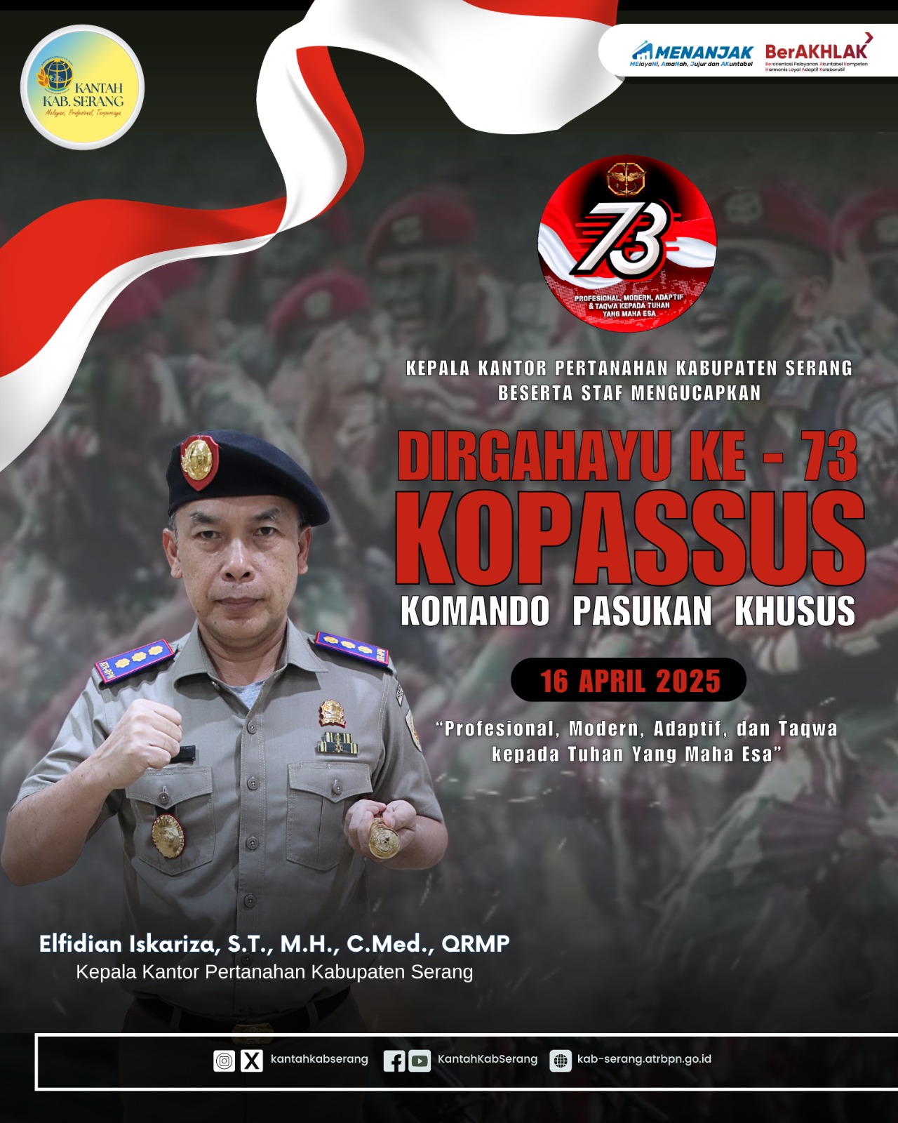 DIRGAHAYU KOPASUS KOMANDO PASUKAN KHUSUS KE-73