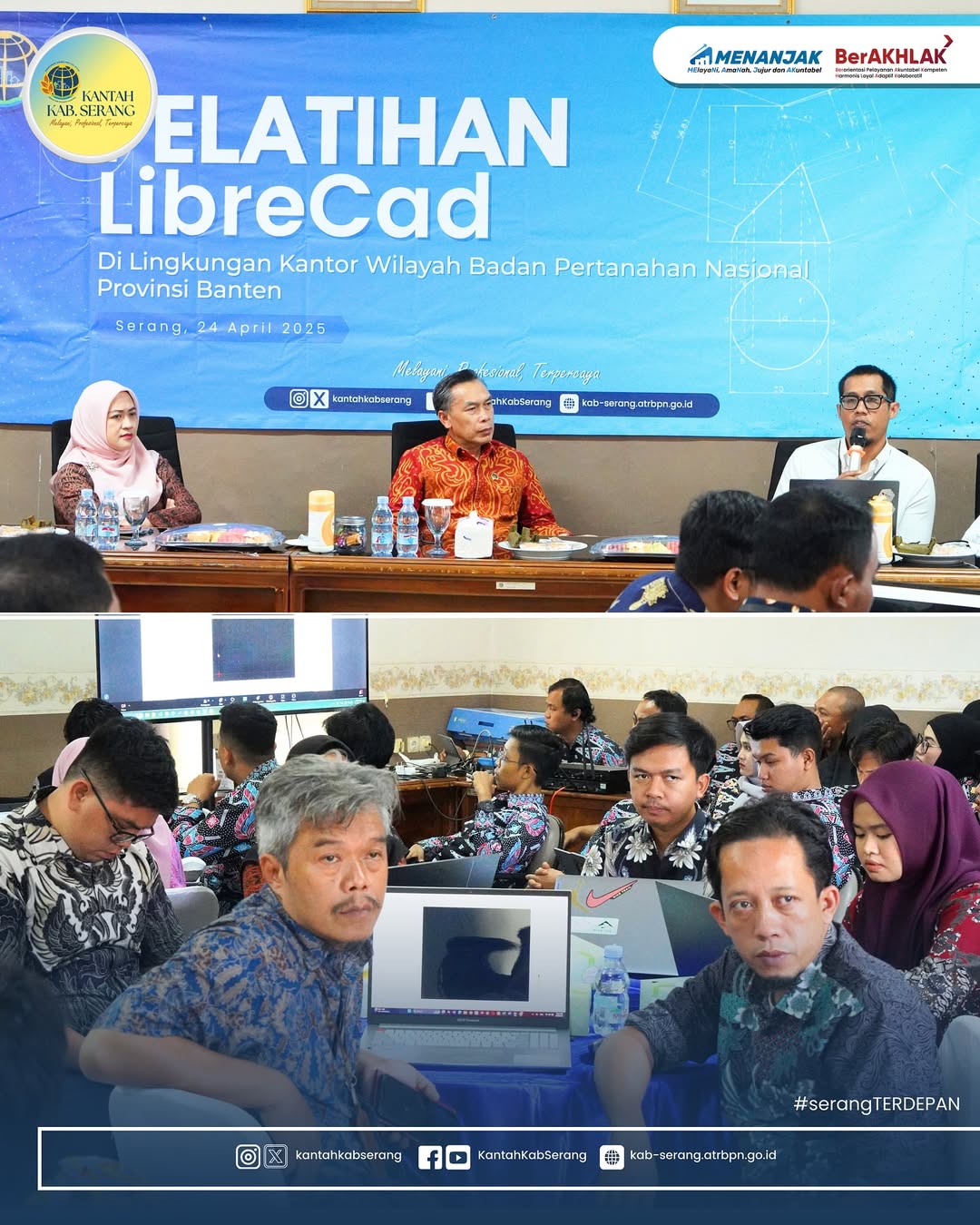 PELATIHAN APLIKASI LIBRECAD DILINGKUNGAN KANTOR PERTANAHAN KABUPATEN SERANG 