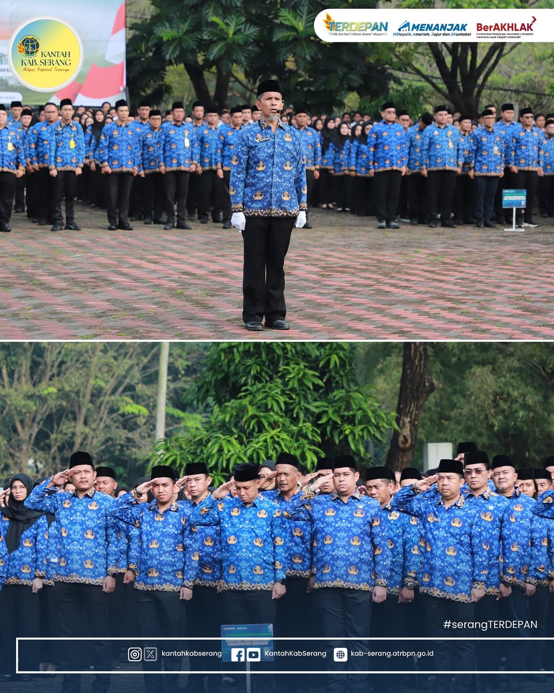 Kantor pertanahan kabupaten serang mengikuti upacara Hari Lahir Pancasila dikantor wilayah BPN Provinsi Banten
