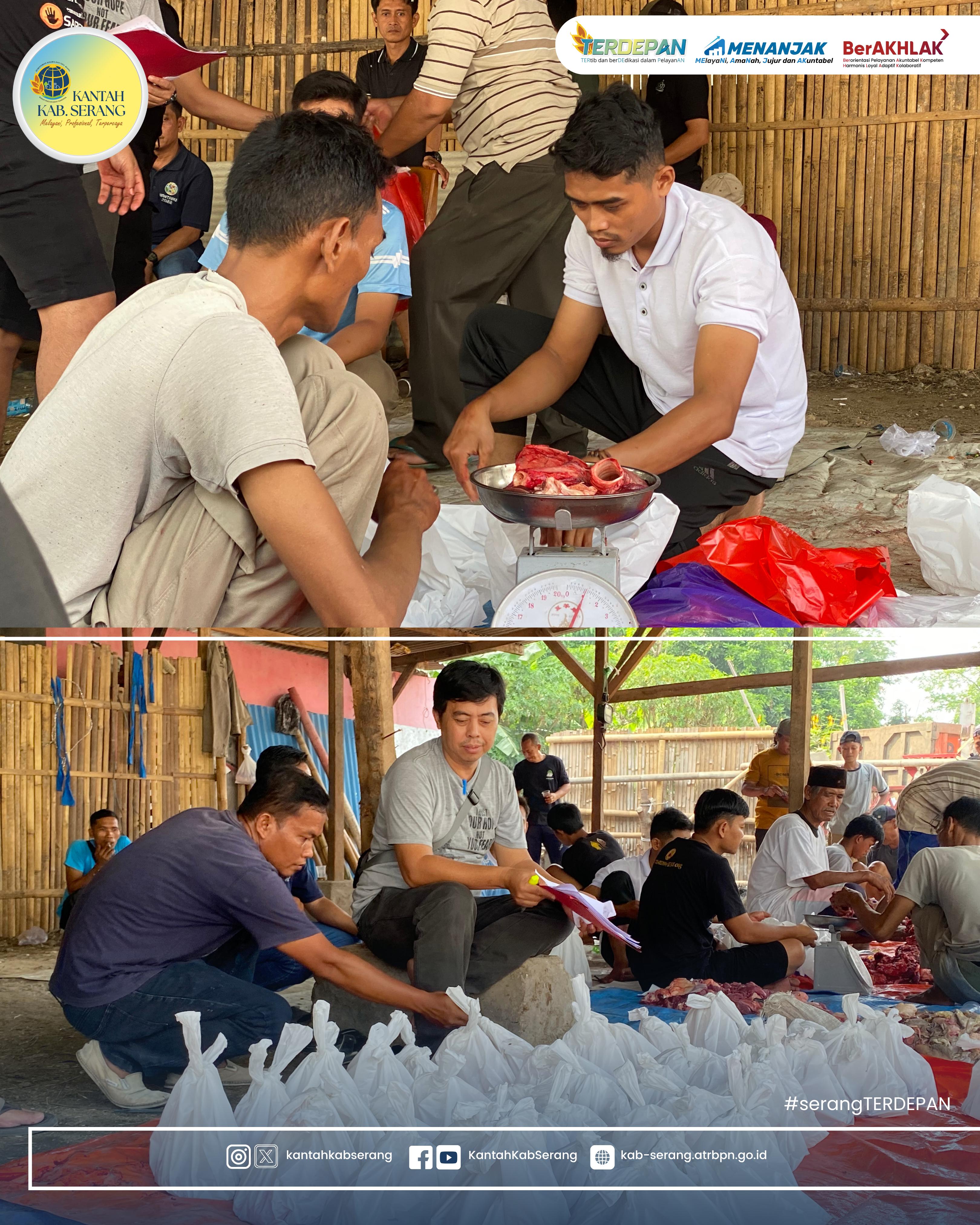 KANTOR PERTANAHAN KABUPATEN SERANG MELAKSANAKAN PEMOTONGAN HEWAN QURBAN