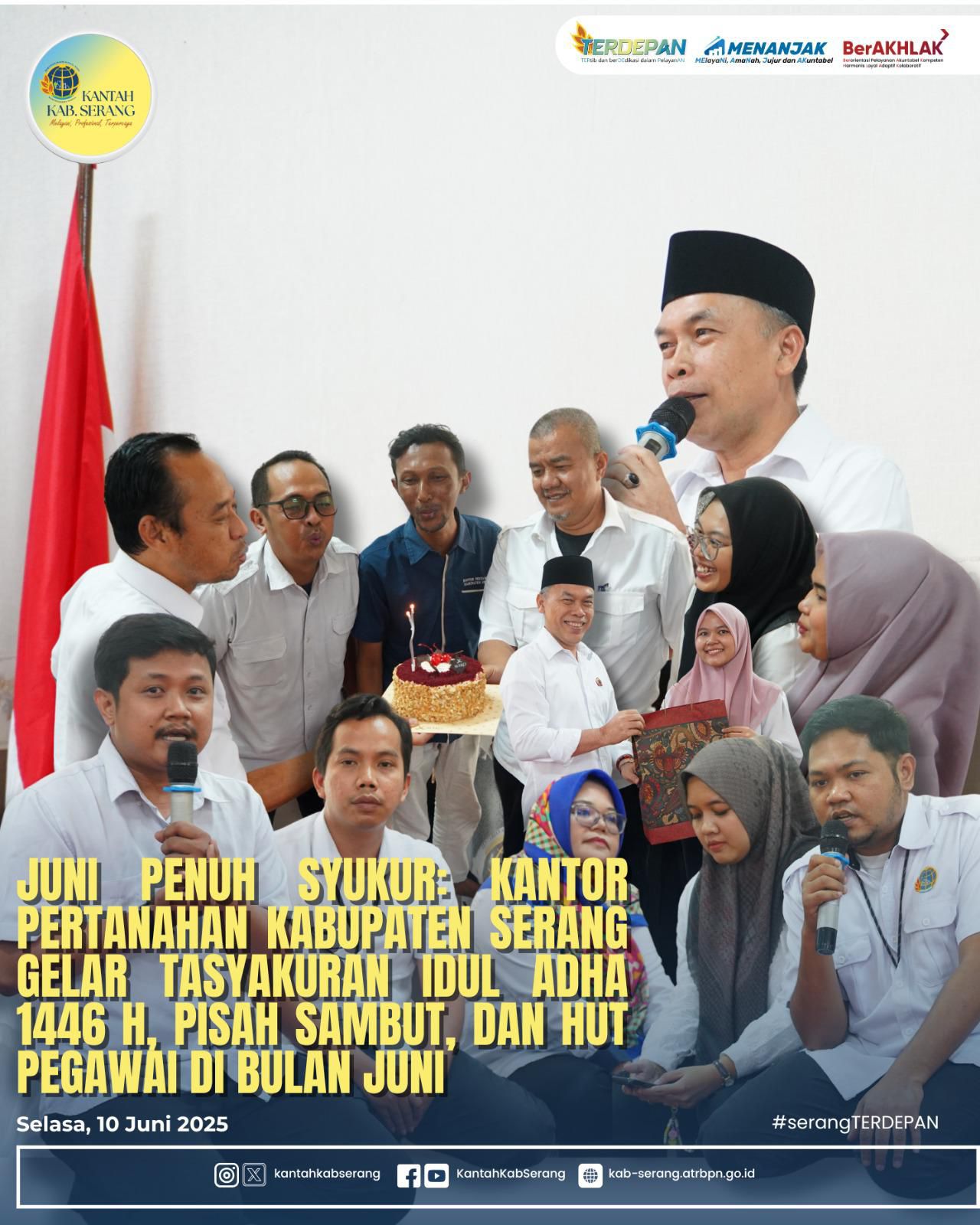 KANTOR PERTANAHAN KABUPATEN SERANG GELAR TASYAKURAN IDUL ADHA 1446 H