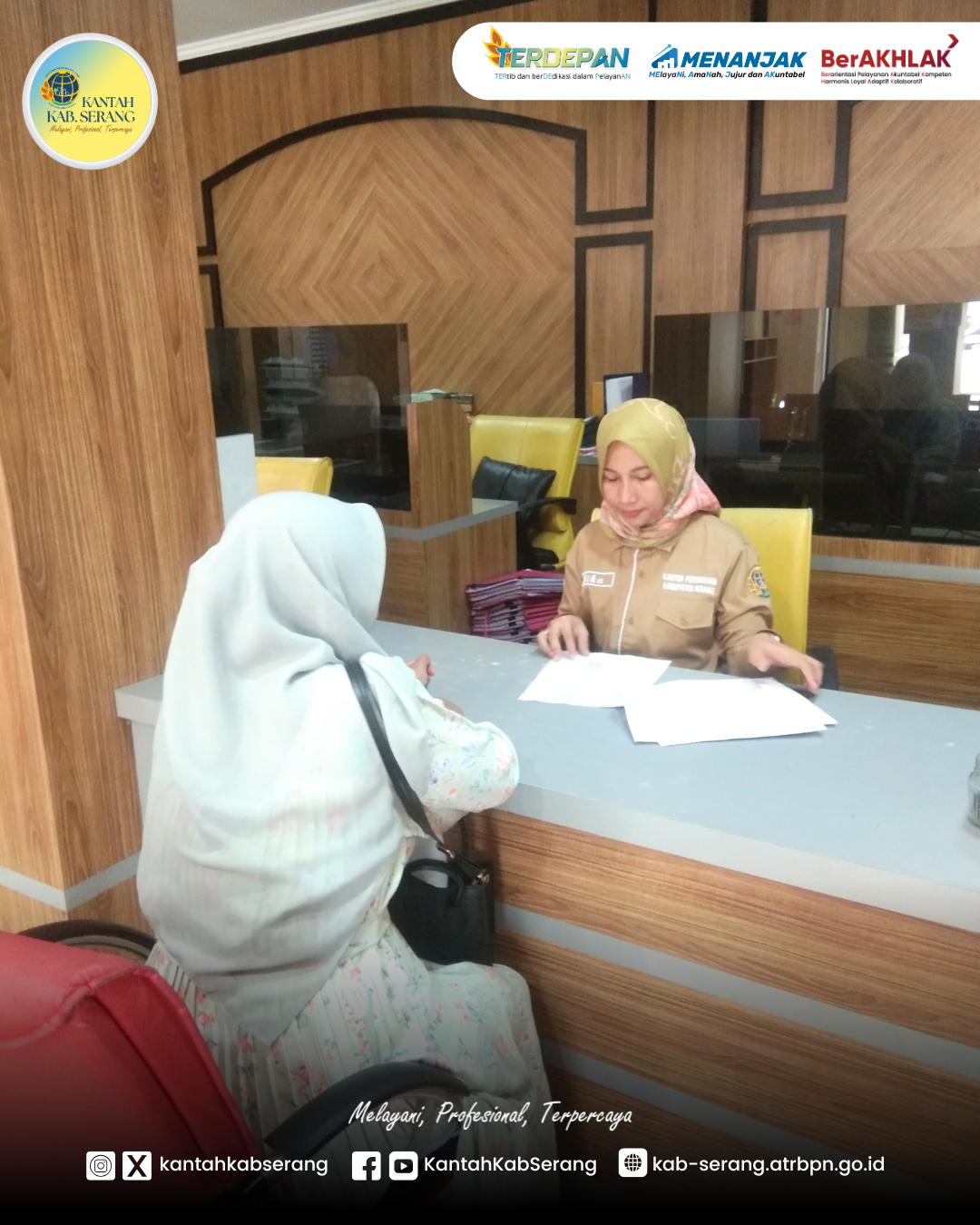 PELAYANAN AKHIR PEKAN DI GELAR DIKANTOR PERTANAHAN KABUPATEN SERANG TIAP HARI SABTU