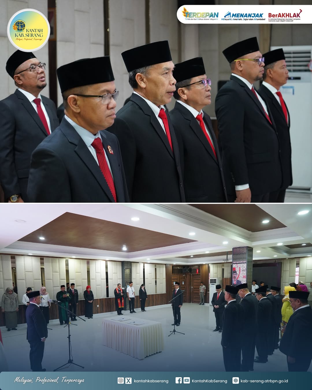 pelantikan dan pengambilan sumpah/janji Pejabat Administrator di lingkungan Kantor Wilayah Badan Pertanahan Nasional (BPN) Provinsi Banten