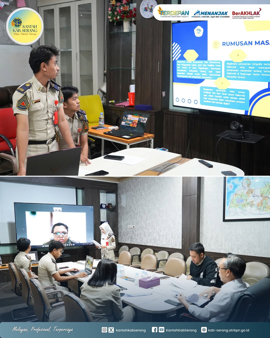 Seminar Hasil sebagai bagian dari program Kuliah Kerja Nyata Pertanahan (KKNP) Praktik Tata Laksana Pertanahan (PTLP) di Kantor Pertanahan Kabupaten Serang. 