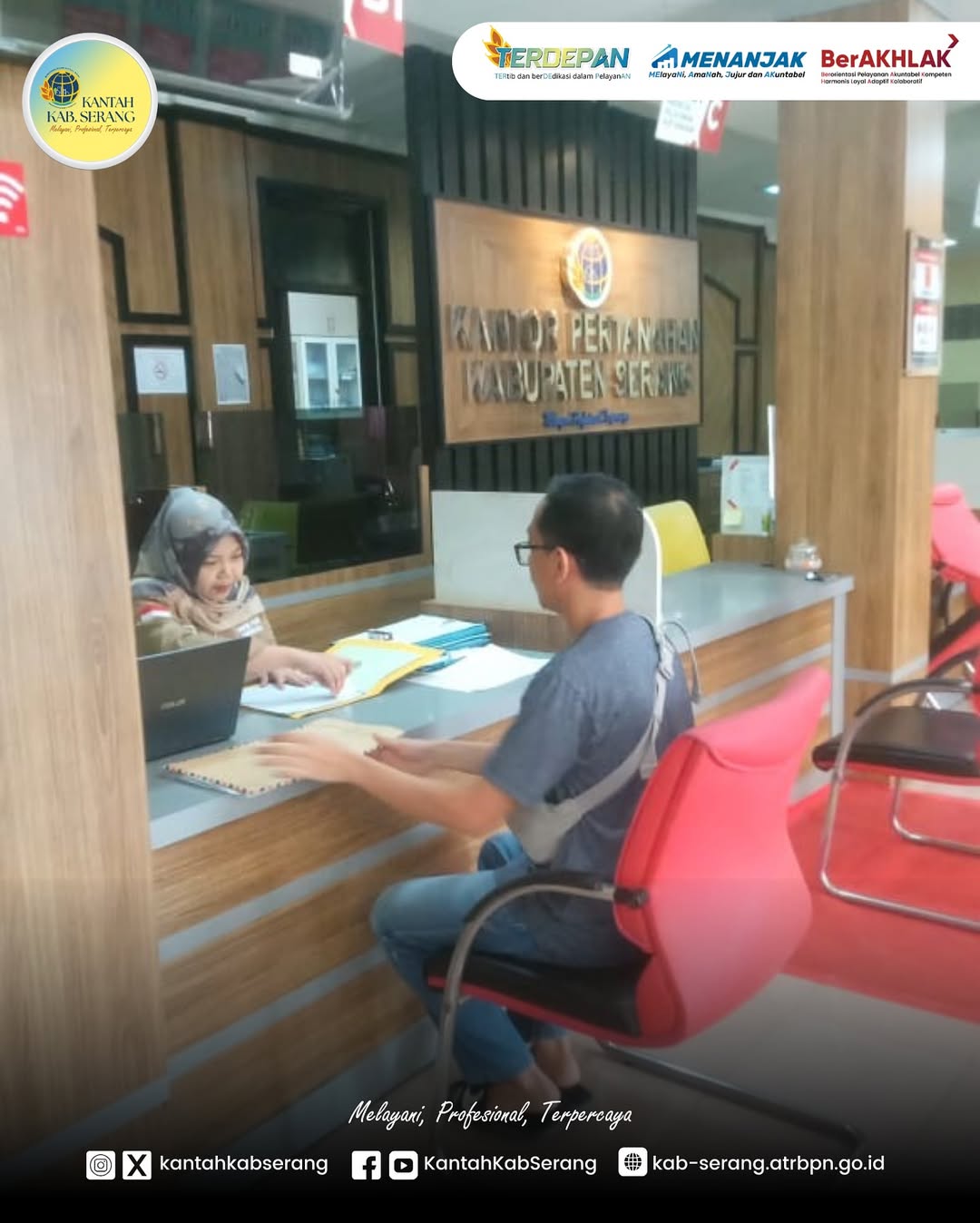 SETIAP HARI SABTU JAM 08:00 SD 12:00, KANTAH KABUPATEN SERANG MEMBUKA PELAYANAN PERTANAHAN AKHIR PEKAN