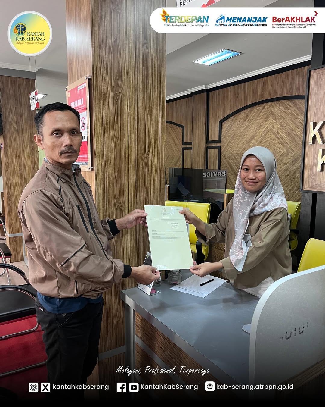 KANTAH KAB SERANG PECAHKAN REKOR 8 PEMOHON DI HARI SABTU DALAM PELAYANAN PERTANAHAN AKHIR PEKAN