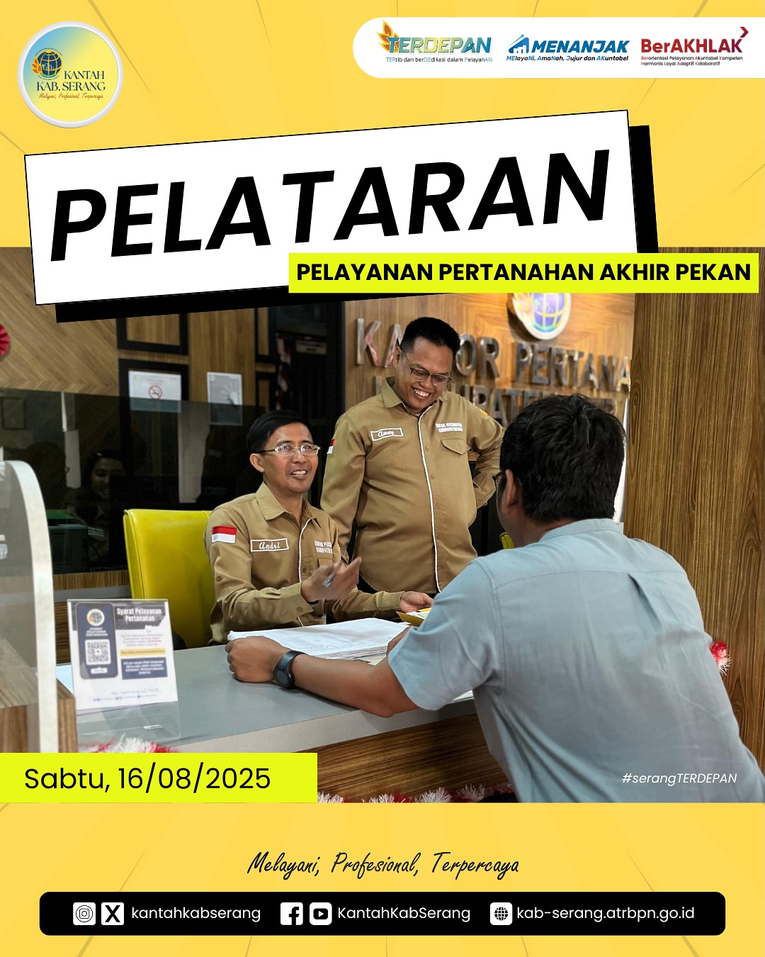 LAYANAN PERTANAHAN AKHIR PEKAN SANGAT MEMUDAHKAN MASYARAKAT YANG BEKERJA DI HARI SENIN-JUMAT