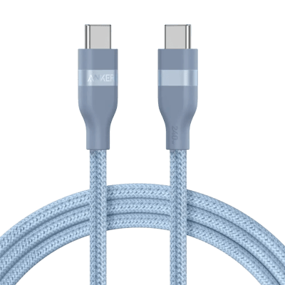 Anker Câble USB-C Tressé 240W Écologique 183 cm – Charge Rapide (Bleu)