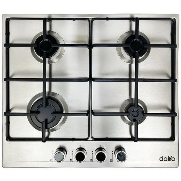 Plaque de Cuisson à Gaz Daiko 60 cm 4 Brûleurs Inox (PCG4B60XEK)