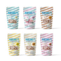 Marshmelts 6 Exciting Flavors - Vanilla Mist, Assorted Fruit, Salted Caramel, Cheese Pineapple, Gulkand, Rasmalai, 60 gm - Pack of 6