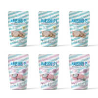 Marshmelts 2 Exciting Flavors - Vanilla Mist, Assorted Fruit, 60 gm - Pack of 6