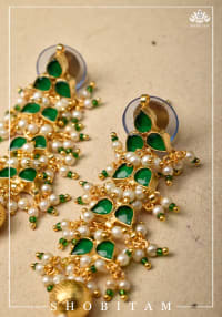 2 Inch Layered Leaf design earrings | Shobitam Jewelry