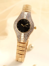 The Embellished Round Watch - California Gold-Watches