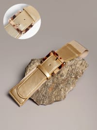 The Tortoiseshell Elastic Belt - Saltbox Beige-Belts