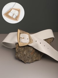 The Volcan Buckle Belt - Daisy White-Belts