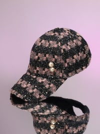 Embellished Weave Baseball Cap-Cap
