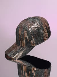Heathered Sequin Baseball Cap-Cap