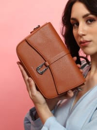 The Hanging Buckle Sling Bag - Terracotta Brown-Sling Bag