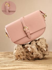 The Tang-Buckle Shoulder Bag - Nude Pink-Sling Bag