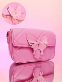 The Quilted Butterfly Shoulder Bag - Barbie Pink-Sling Bag