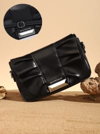 The Ruched Sling Bag - Midnight Black-Sling Bag