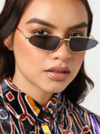 Black Frame Retro Sunglasses-Sunglasses