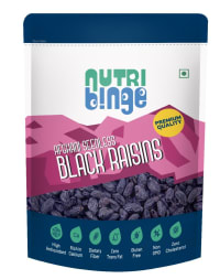 Nutri Binge Afghani Seedless Black Raisins 200g (Pack of 3)