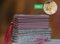 Saree Pleat Maker BUNDLE - MEDIUM 5 pleats + LARGE 5 pleats-Cream / Floral