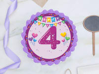 4th birthday photo cake