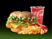 The italian paneer melt burger meal