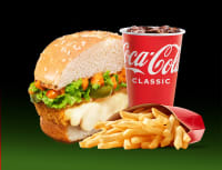 Cheesy inferno burger meal