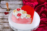 Red velvet heart cake [eggless]