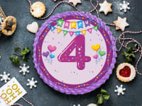 4th birthday photo cake