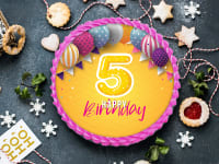 5th birthday photo cake