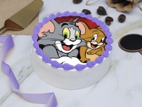 Cute tom and jerry photo cake
