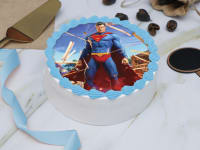 Superman photo theme cake