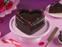 Chocolate heart truffle cake