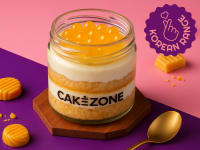 Silky butterscotch boba jar cake