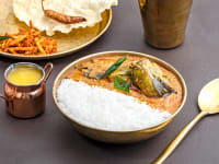 Brinjal curry rice bowl