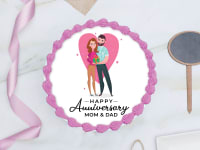 Happy anniversary mom & dad photo cake