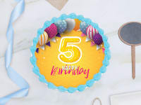 5th birthday photo cake
