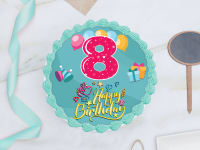 8th birthday photo cake